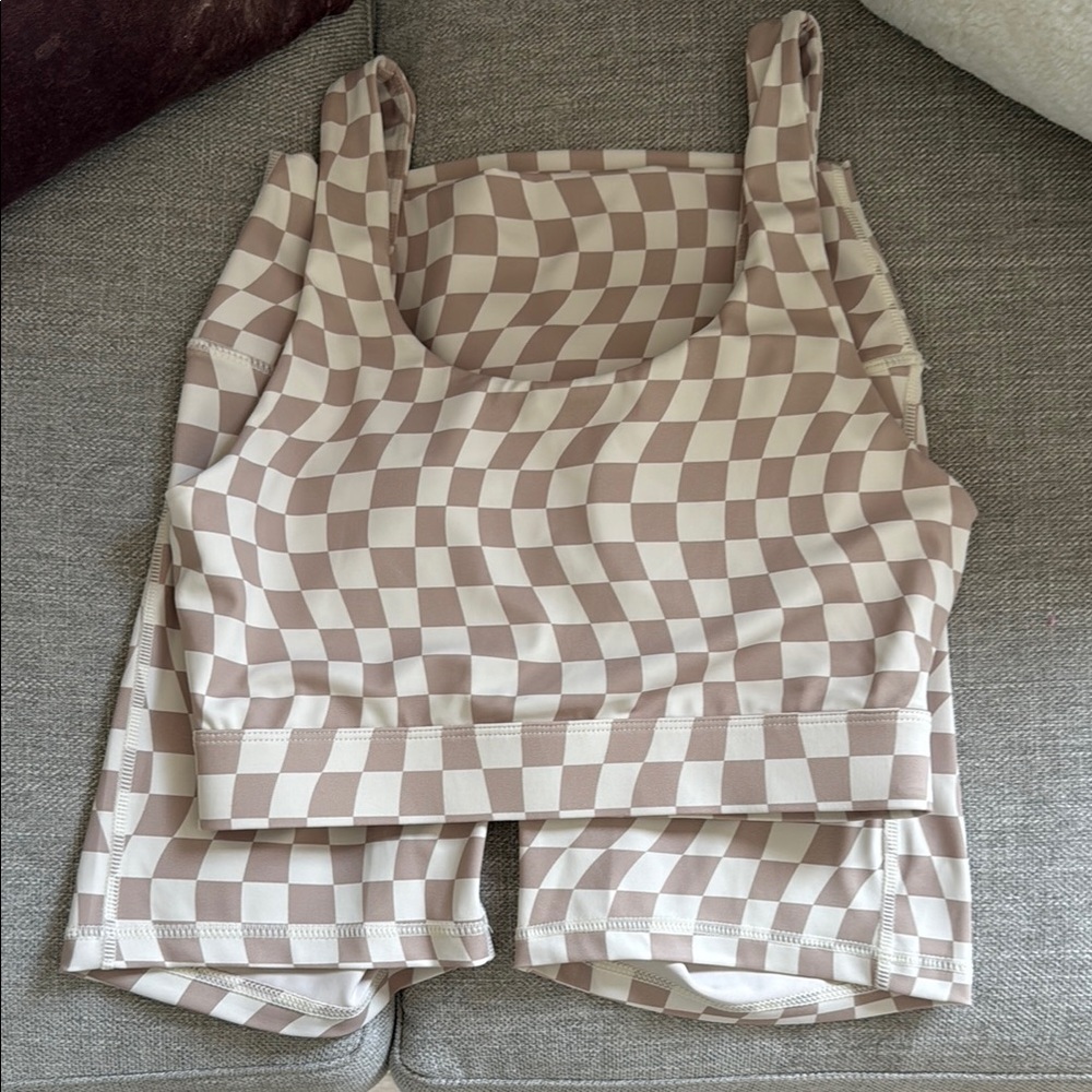 WILO Checkered Women's Bra and Shorts Set